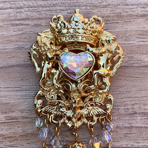 Rare Vintage Kirks Folly Coat of Arms Brooch - Picture 2 of 7